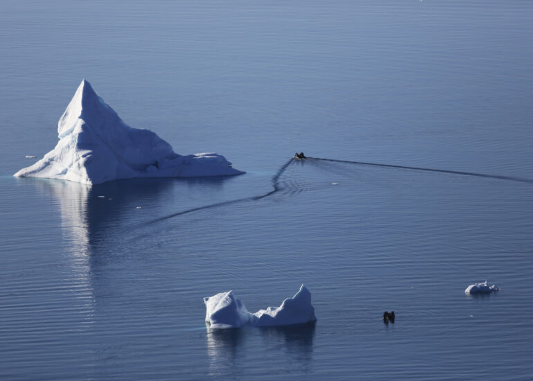 Stillleben aus Eisbergen mit Zodiac