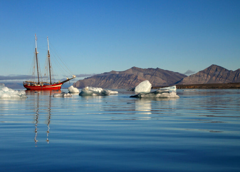 Noorderlicht in Spitzbergen