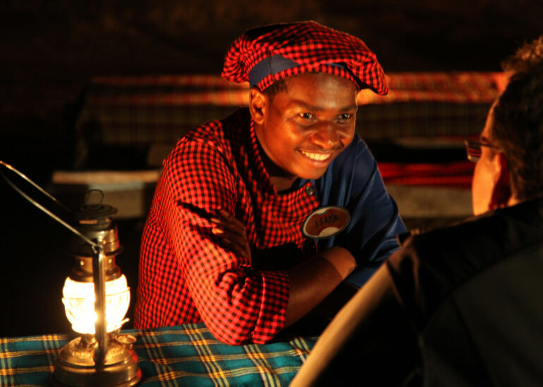 Abends im Camp in geselliger Runde